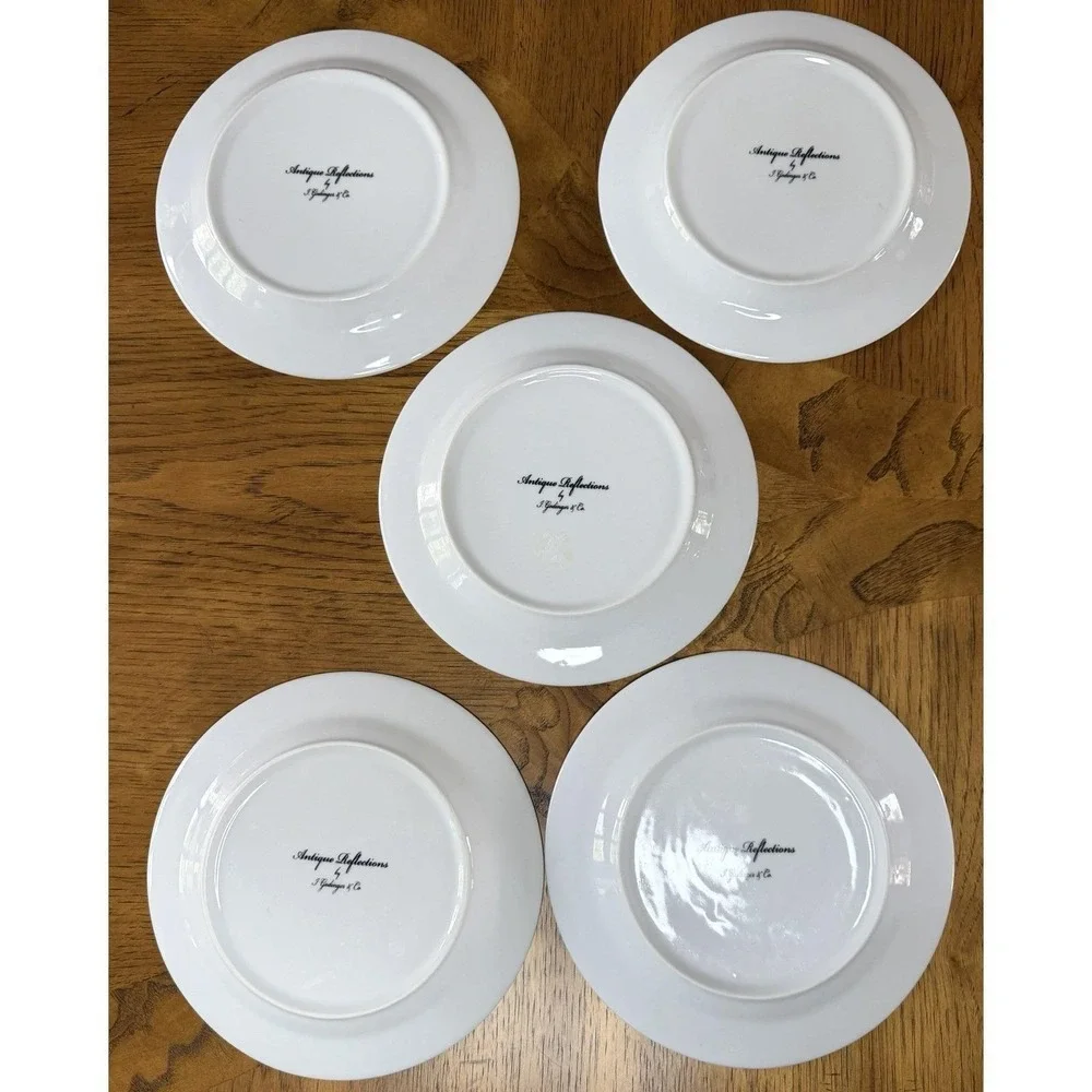 5‎ Antique Reflections J Godinger Blue Floral Dessert Plate 7.5